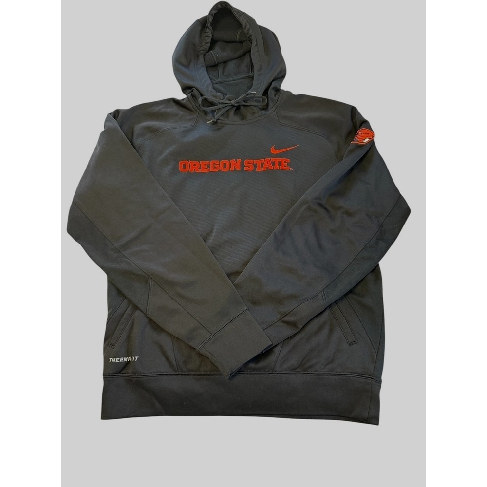 Nike Oregon State Beavers Hoodie Sweatshirt  Therma-Fit Swoosh Black Mens Medium